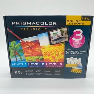 PRISMACOLOR TECHNIQUE 25 PC ART SET LANDSCAPE LEVELS 1, 2, 3 + 3 ONLINE LESSONS